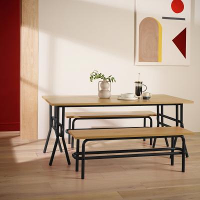 HAB BALLON BLACK TABLE AND BENCH SET