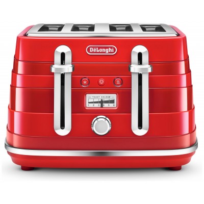 De'Longhi CTA4003R Avvolta 4 Slice Toaster - Red