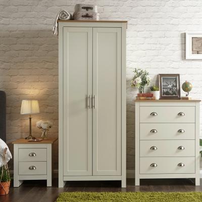 GFW Lancaster 3 Piece 2 Door Wardrobe Set - Cream