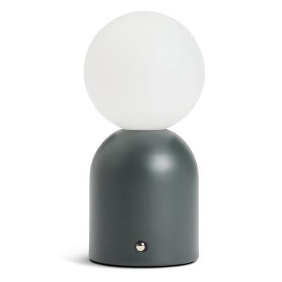 Argos Home Steel Opal Ball Rechargeable LED Table Lamp-Black