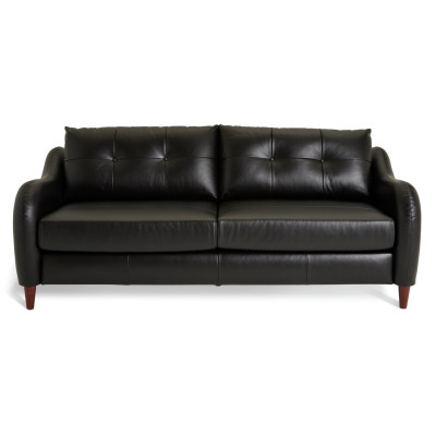 HAB WINNIE 3 STR LEATHER SOFA BLACK