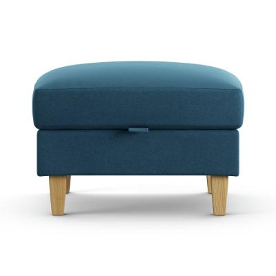 Habitat Flint Velvet Storage Footstool - Ink Blue