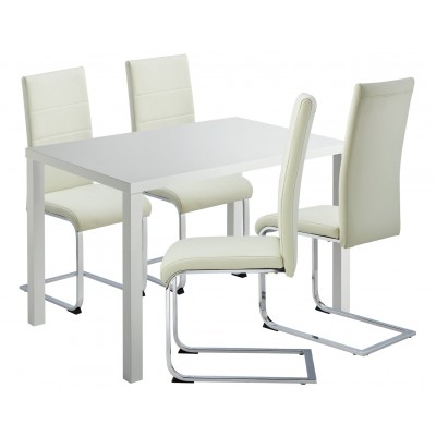 Hygena Lyssa Dining Table & 4 Chairs - White