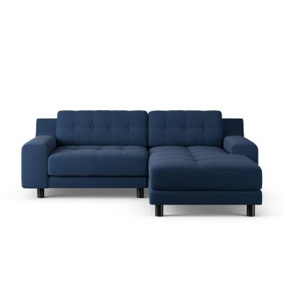 Habitat Hendricks Right Hand Corner Sofa-Navy Blue-Black Leg