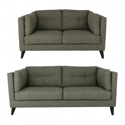 Argos Home Charlie Faux Leather 2 & 3 Seater Sofa - Grey