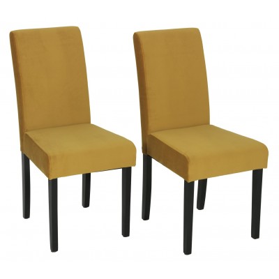 Argos Home Pair of Midback Velvet Dining Chairs - Gold