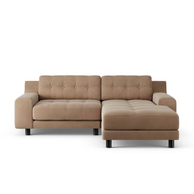 Habitat Hendricks Right Hand Corner Sofa - Latte - Black Leg
