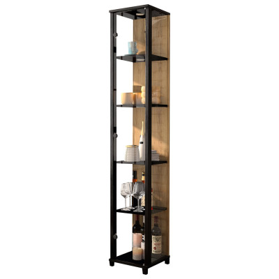 Argos Home Optima Narrow Display Cabinet with Light- Natural