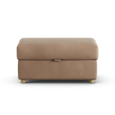 Habitat Holmfirth Velvet Footstool - Latte