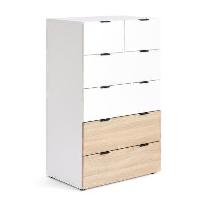 Habitat Zeke 6 Drawer Tallboy - White & Oak