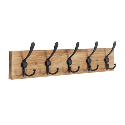 Argos Home Pack of 5 Coat Hooks - Natural & Black