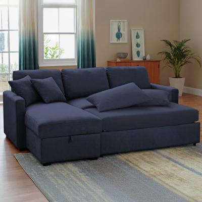 Habitat Reagan LH Storage Chaise Sofabed - Navy