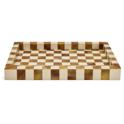 Habitat Checkered Trinket Tray - Brown