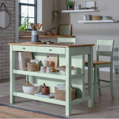 Argos Home Chicago Wooden 2 Seater Bar Island - Sage