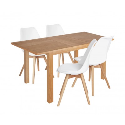 Collection Clifton Extendable Table & 4 Chairs - White