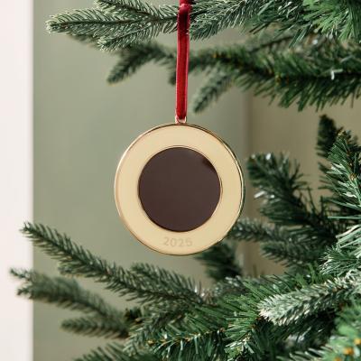 Habitat Single Gold Round Photo Frame Christmas Decoration