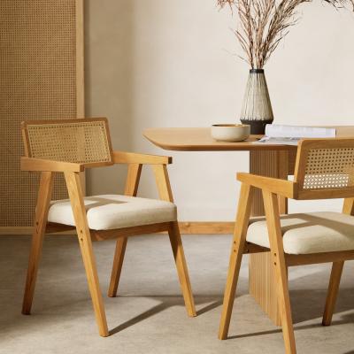 Habitat Cedric Pair of Solid Wood Dining Chairs - Light wood