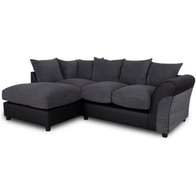 Argos Home Harry Small Left Hand Corner Chaise Sofa-Charcoal