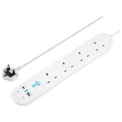 Masterplug 4 Socket 2m Surge Protected Extension Lead