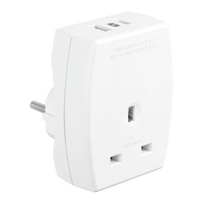 MASTERPLUG UK EU TRAVEL ADAPTOR USB AC