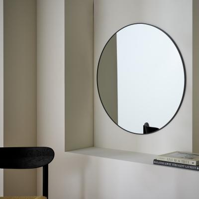 HAB Black Aluminium Round Mirror 80cm