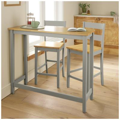 AH CHICAGO TT GREY BAR TABLE 2 STOOLS