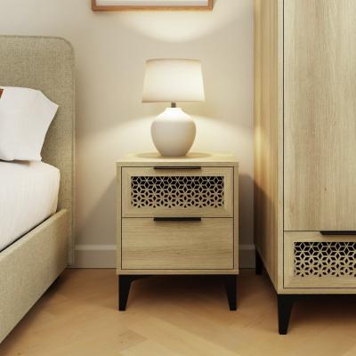 GFW Ezra 2 Drawer Bedside Table - Oak