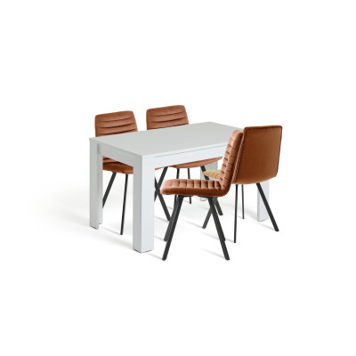 Argos Home Miami White Dining Table & 4 Copper Chairs