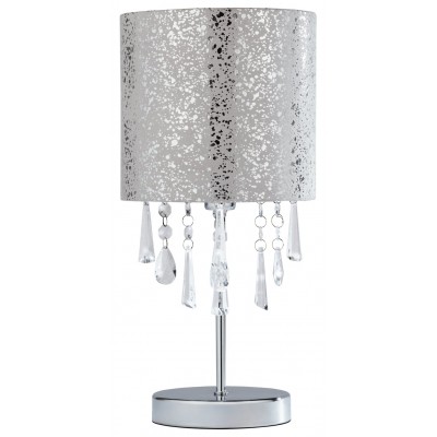AH SUEDE SILVER FOIL & BEADED STICK LAMP