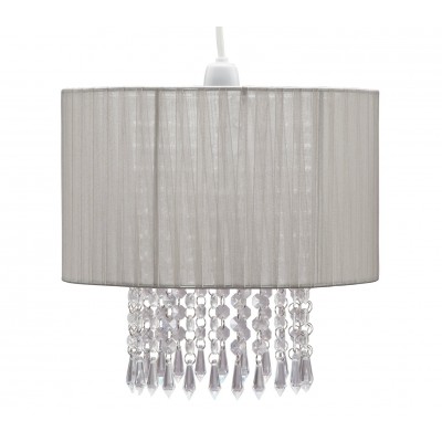 Argos Home Grazia Grey Beaded Lampshade - 30cm