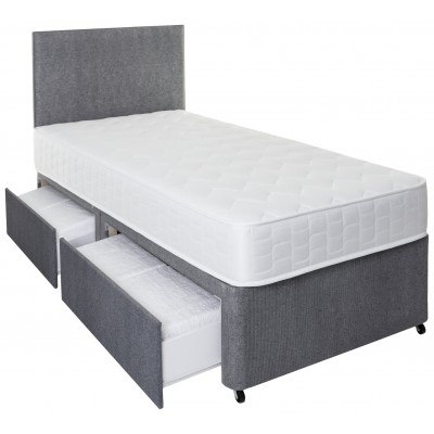 Argos Home Elmdon Single Memory 2 Drawer Divan Bed - Grey
