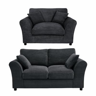 HARRY CORD 2 STR & CUDDLE CHAIR CHARCOAL