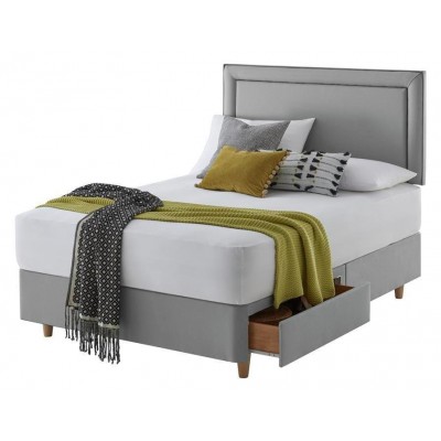 Silentnight Toulouse Small Double 2 Drawer Divan Set - Grey