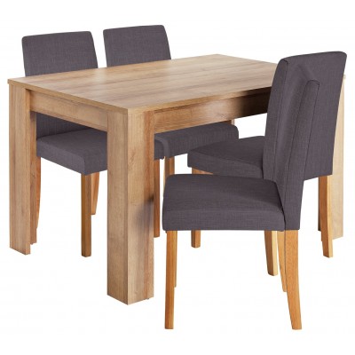 HOME Miami Dining Table & 4 Chairs - Oatmeal