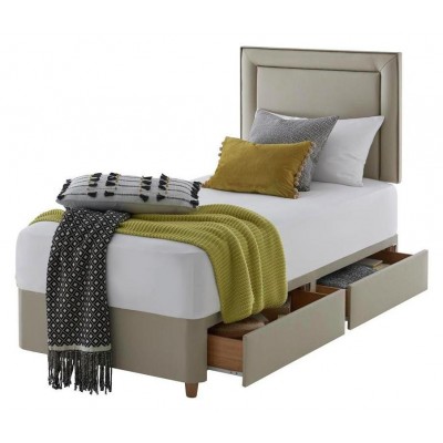 Silentnight Toulouse Single 2 Drawer Divan Set - Sandstone
