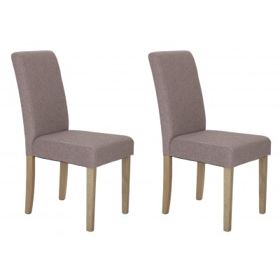 Argos Home Pair of Tweed Mid Back Dining Chairs - Rose