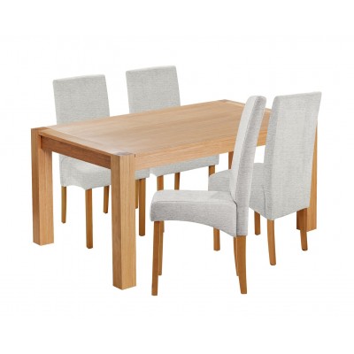 Heart of House Alston Extendable Table & 4 Chairs - Grey