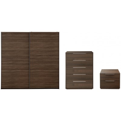 Hygena Bergen 3 Piece Extra Large Bedroom Pkg -Walnut Effect