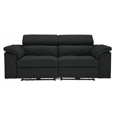 Argos Home Valencia 3 Seater Leather Recliner Sofa - Black