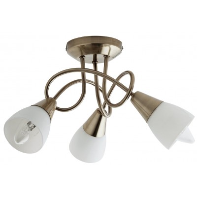 Argos Home Curico 3 Light Glass Ceiling Light -Antique Brass