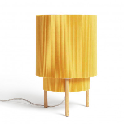 Habitat Mid Century Pleated Column Table Lamp - Yellow