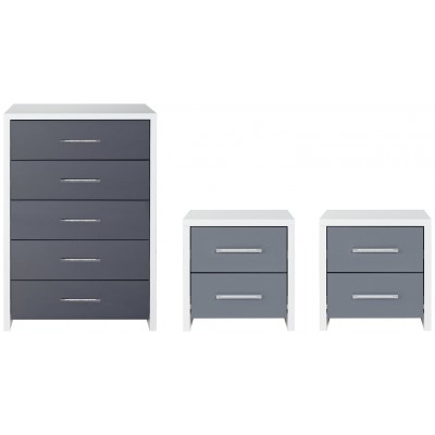 Argos Home Broadway 3 Piece Bedroom Package - Grey and White