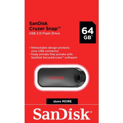 SANDISK CRUZER SNAP USB FLASH DRIVE 64GB