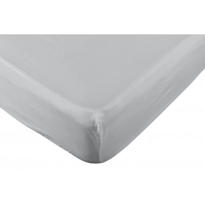 Habitat Pure Cotton 200TC Grey Fitted Sheet - Superking