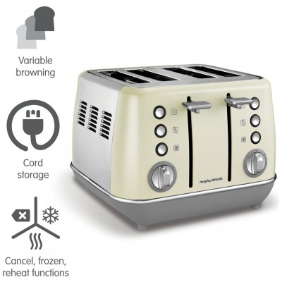 Morphy Richards 240107 Evoke 4 Slice Toaster - Cream