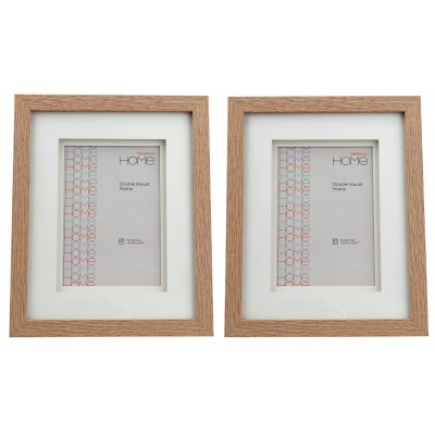 AH 5X7 DOUBLE MOUNT FRAMES OAK X2