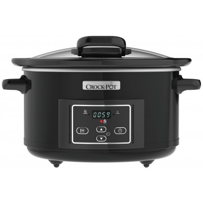 Crockpot 4.7L Hinged Lid Digital Slow Cooker - Black
