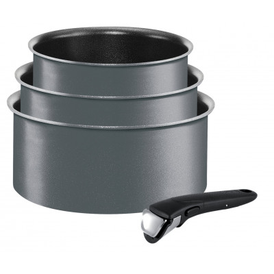 Tefal Ingenio 4 Piece Aluminium Saucepan Set - Grey