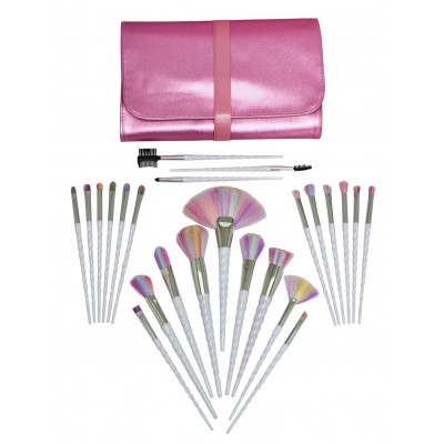 Rio Professional 24 Piece Make-up Brush Set - White Unicorn
