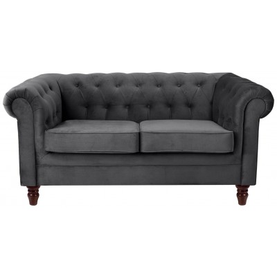 AH2 CHESTERFIELD FAB 2 SEATER CHARCOAL